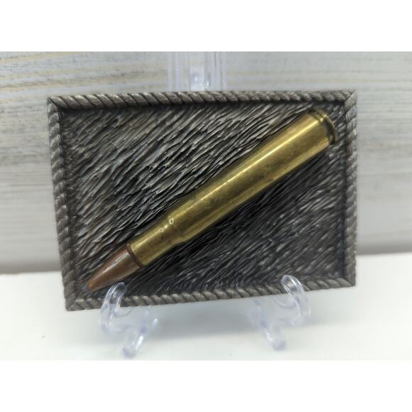 VINTAGE 30-06 SPRINGFIELD RIFLE BULLET CASING‎ BERGAMOT BELT BUCKLE - Picture 2 of 7